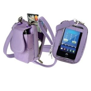 Charm14 PursePlus Touch Cell Phone Small Crossbody Purse and Travel Wallet Rose